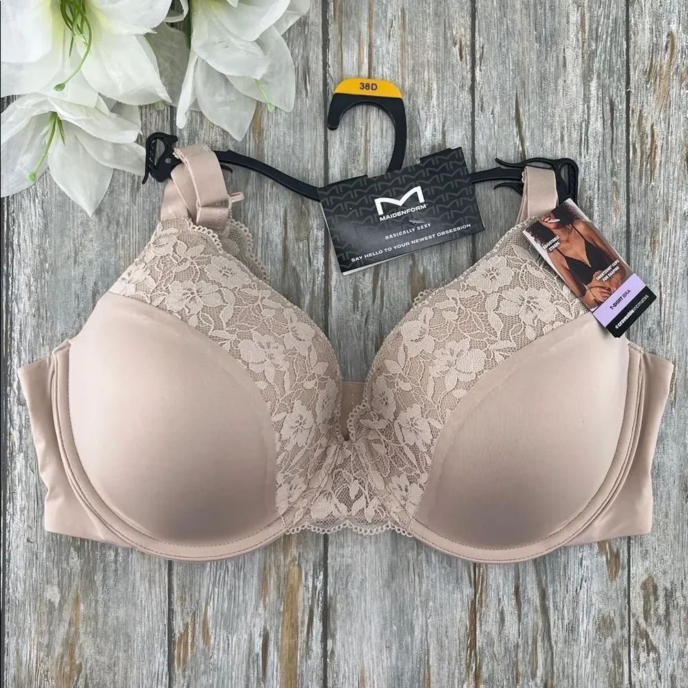 Maidenform Everyday Luxe Embellished Underwire T-shirt Bra Size 38D